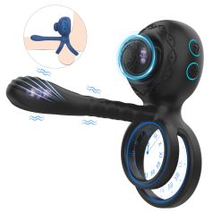 Biu-Biu - inel penian și vibrator pentru cupluri (negru)