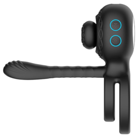 Biu-Biu - inel pentru penis și vibrator pentru cuplu - negru