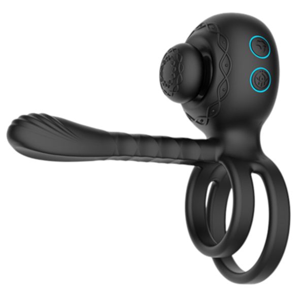 Biu-Biu - inel pentru penis și vibrator pentru cuplu - negru