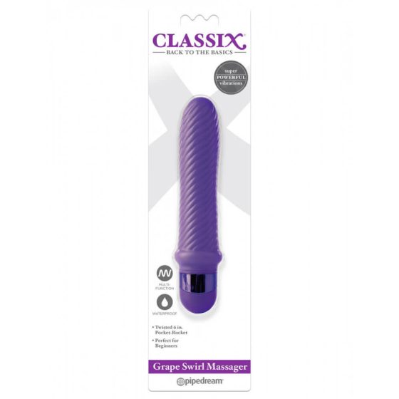 Classix Grape Swirl - vibrator în formă de bară (mov)