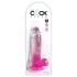 King Cock Clear 7 - dildo realist cu testicule - roz