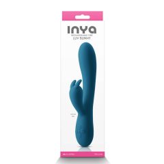   Inya Luv Bunny - vibrator cu baterie, cu braț pentru clitoris (turcoaz)
