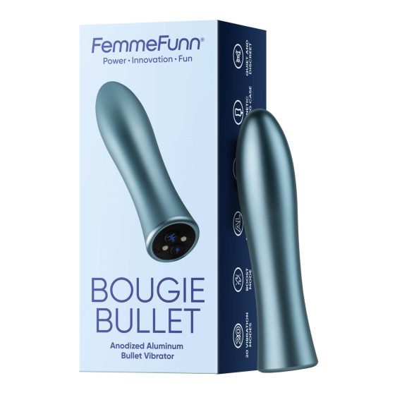 FemmeFunn Bougie - vibrator premium din aluminiu anodizat (argintiu)
