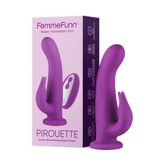 FemmeFunn Pirouette - vibrator premium, cu acumulator şi radiocomandă (mov)