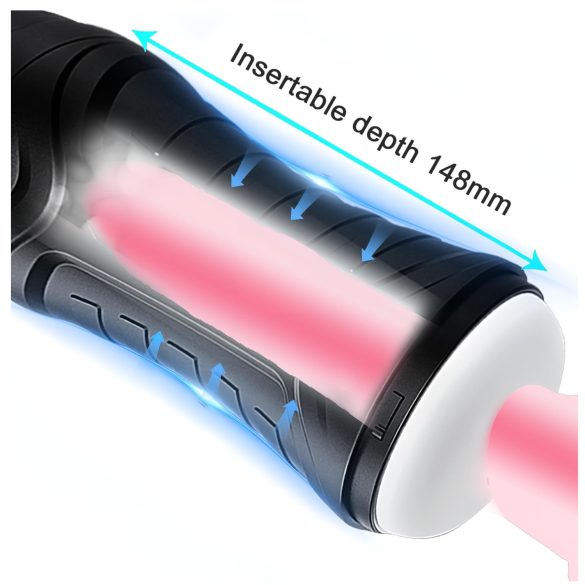 AlvUp - masturbator vibrator cu aspirație (negru)