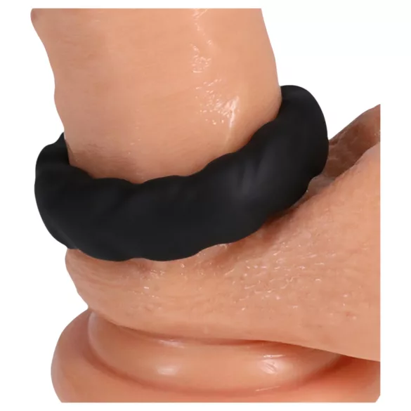 Doc Johnson Fat Tire - inel penian gros - silicon negru