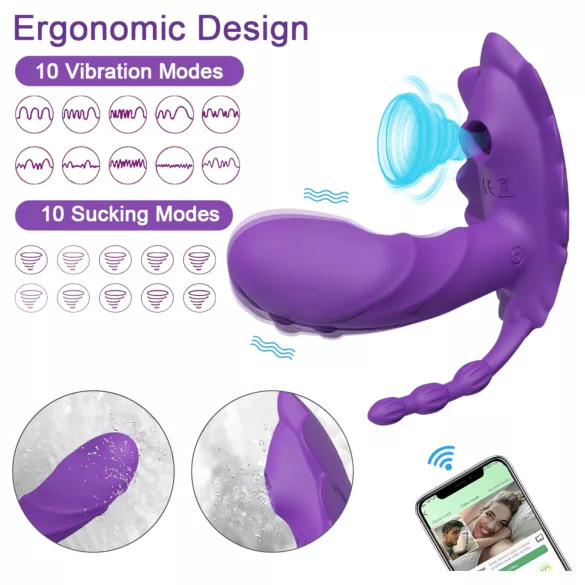 AlvUp - Vibrator purtabil controlat prin aplicație (mov)