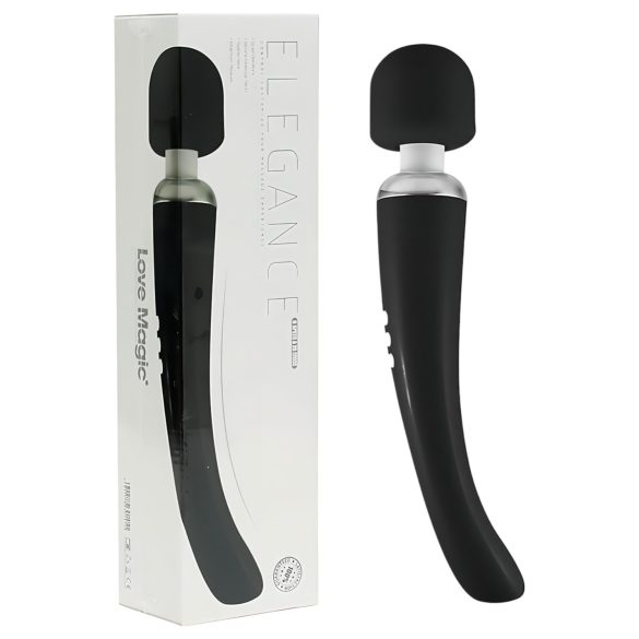 Love Magic Elegance Wand - vibrator masaj reîncărcabil - negru