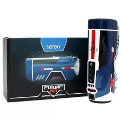  Leten SM Future Pro - masturbator cu împingere, strângere și încălzire, cu funcție de rețea (albastru)