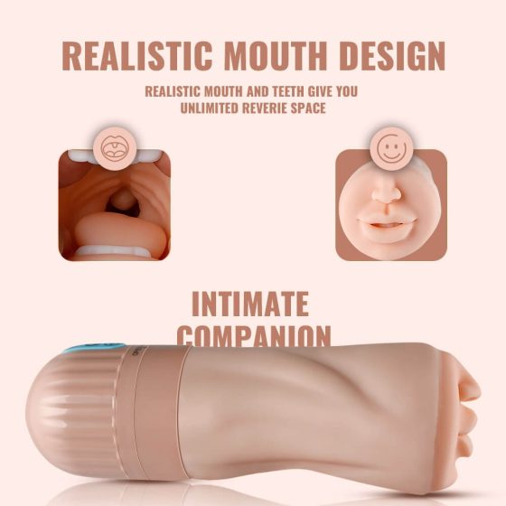 Lonely - masturbator oral cu vibrații și cu funcție de supt, cu baterie incorporată (natural)