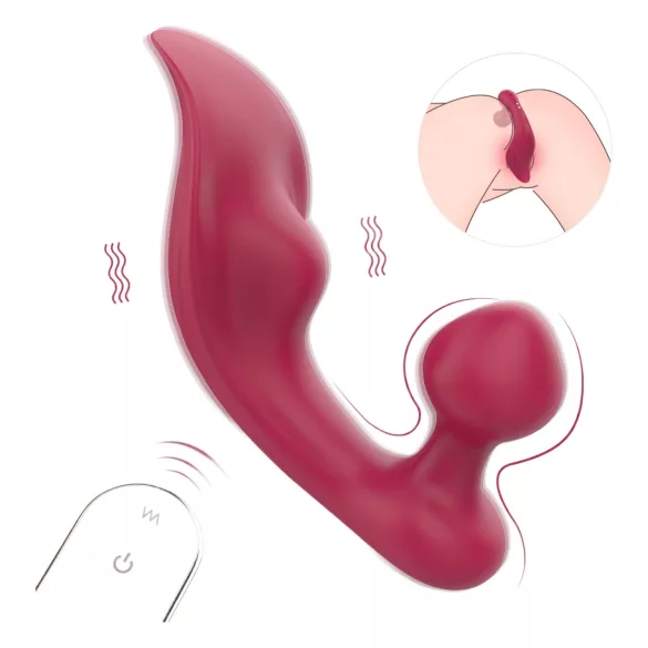 Sex HD Chomper - vibrator clitoridian și anal - roșu