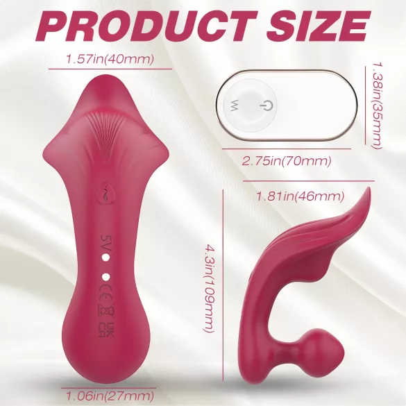 Sex HD Chomper - vibrator clitoridian și anal - roșu