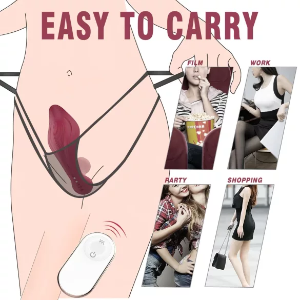 Sex HD Chomper - vibrator clitoridian și anal - roșu