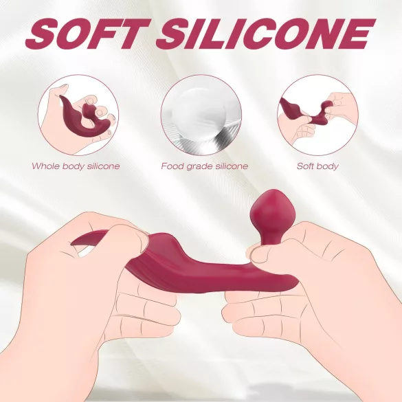 Sex HD Chomper - vibrator clitoridian și anal - roșu