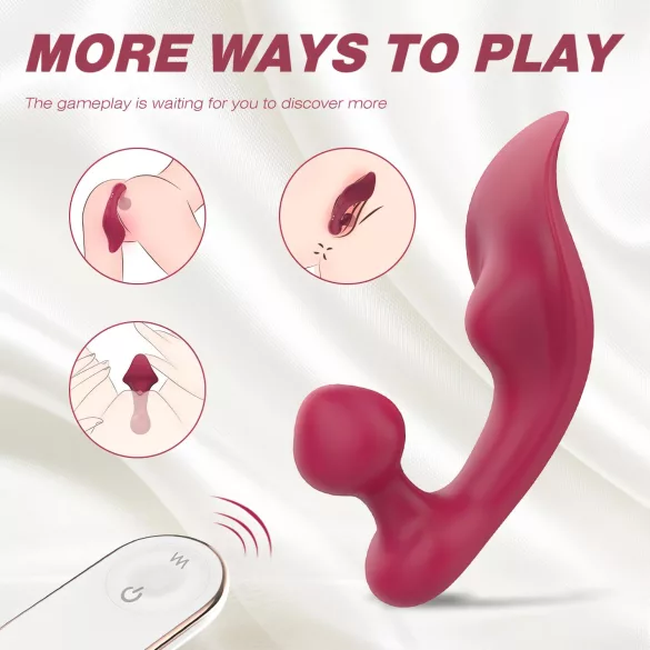 Sex HD Chomper - vibrator clitoridian și anal - roșu