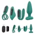 Sex HD - set de vibratoare cu acumulator, cu telecomandă, format din 4 piese (verde)