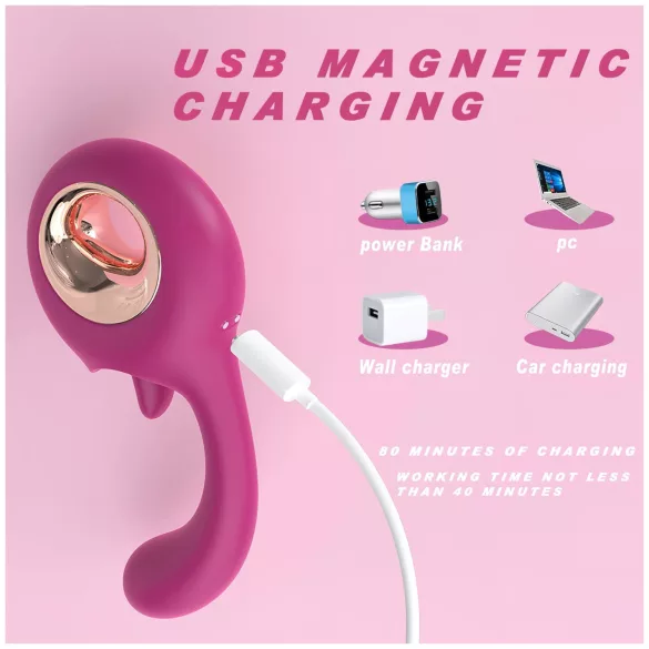 Sex HD - vibrator pentru lins și punctul G (roșu)