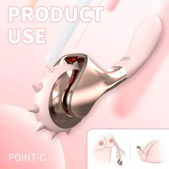 Sex HD - vibrator reîncărcabil rezistent la apă cu roată de stimulare - roz