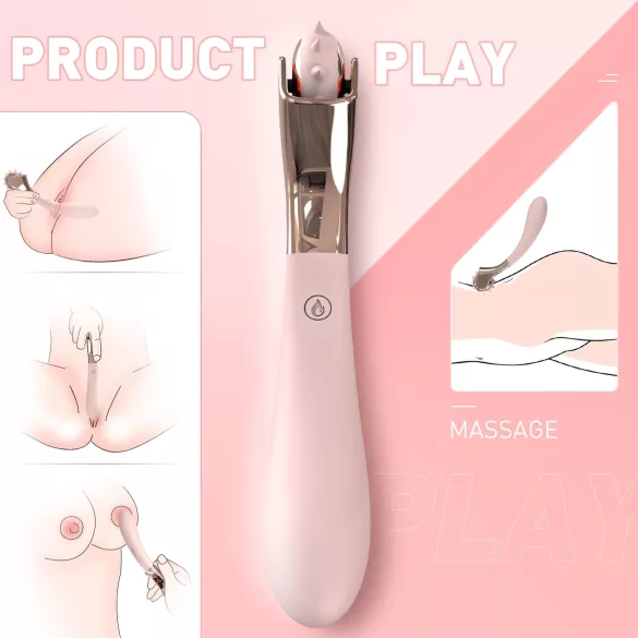 Sex HD - vibrator reîncărcabil rezistent la apă cu roată de stimulare - roz