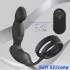 Sex HD Virgil - vibrator prostată cu inel penian și testicular - silicon negru