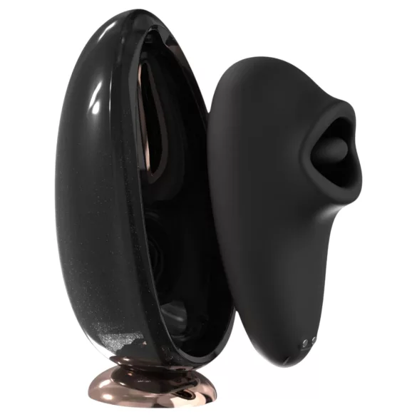 Sex HD Mirror - vibrator cu funcție de lins și încălzire - negru