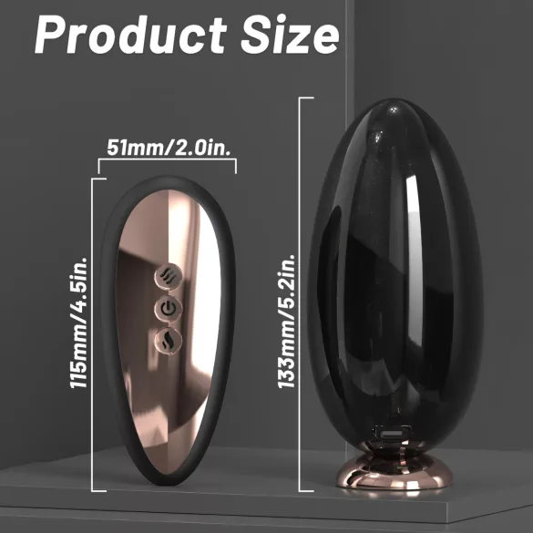 Sex HD Mirror - vibrator cu funcție de lins și încălzire - negru