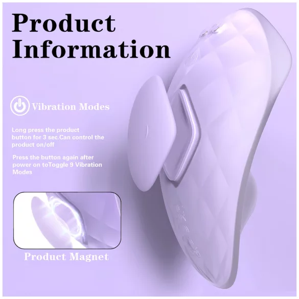 Sex HD - vibrator pentru chiloți, purtabil, cu telecomandă (mov)