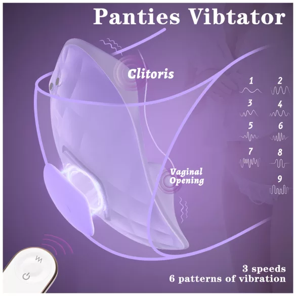 Sex HD - vibrator pentru chiloți, purtabil, cu telecomandă (mov)