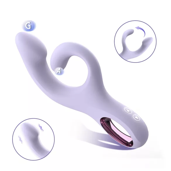 Sex HD - vibrator pentru punctul G cu braț pentru clitoris (mov)
