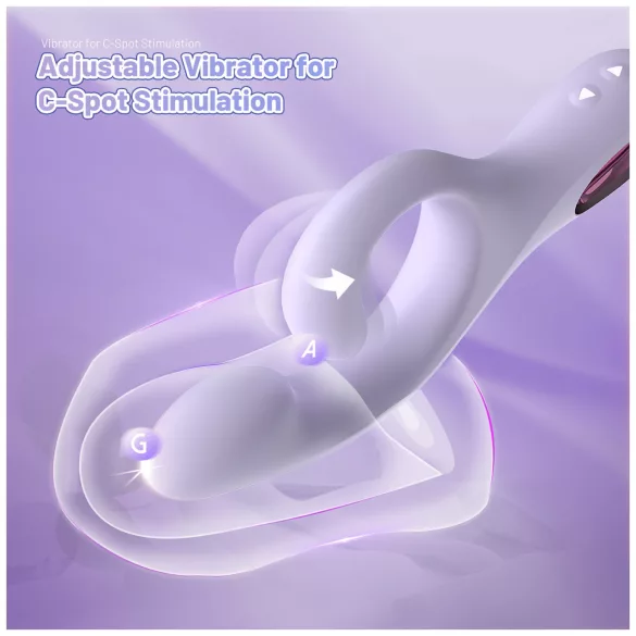 Sex HD - vibrator pentru punctul G cu braț pentru clitoris (mov)