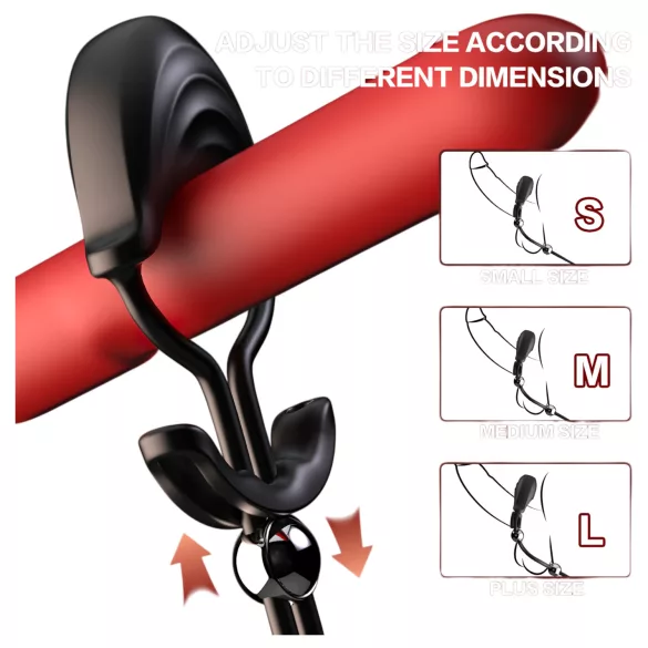 Sex HD - inel penian cu vibrație reglabilă și telecomandă (negru)