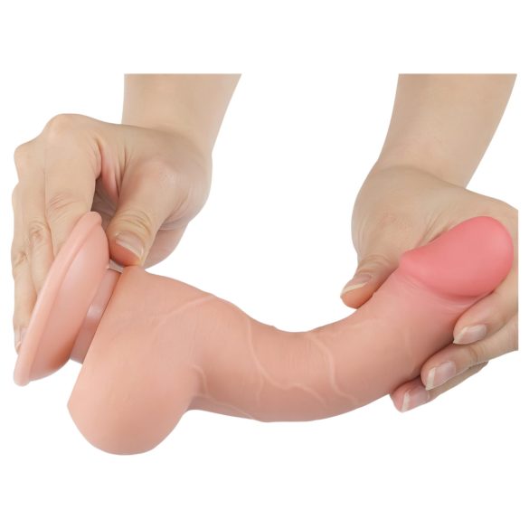 Lovetoy - dildo realist cu ventuză - dublu strat - 19,5cm - culoare naturală