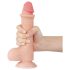 Lovetoy - dildo realist cu testicule - dublu strat - 20 cm - culoare naturală