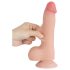 Lovetoy - dildo realist cu testicule - dublu strat - 20 cm - culoare naturală