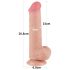 Lovetoy - dildo cu testicule - dublu strat - 20,8cm - culoare naturală