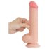 Lovetoy - dildo cu testicule - dublu strat - 20,8cm - culoare naturală