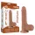 Lovetoy - dildo cu testicule - dublu strat - 19,5 cm - maro natural