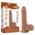 Lovetoy - dildo cu testicule - dublu strat - 19,5 cm - maro natural