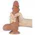 Lovetoy - dildo cu testicule - dublu strat - 19,5 cm - maro natural