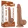Lovetoy - dildo cu testicule - dublu strat - 20,8 cm - maro natural