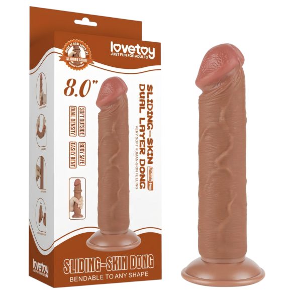 Lovetoy - dildo realist cu ventuză - dublu strat - 20cm - culoare naturală
