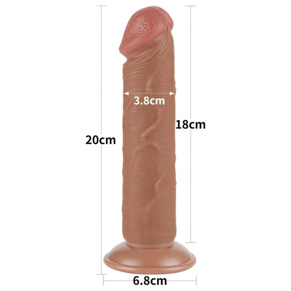 Lovetoy - dildo realist cu ventuză - dublu strat - 20cm - culoare naturală