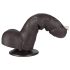 Lovetoy - dildo cu testicule - dublu strat - 18,3cm - maro