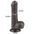 Lovetoy - dildo cu testicule - dublu strat - 18,3cm - maro