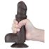 Lovetoy - dildo cu testicule - dublu strat - 18,3cm - maro
