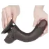 Lovetoy - dildo cu ventuză - dublu strat - 19,5 cm - maro