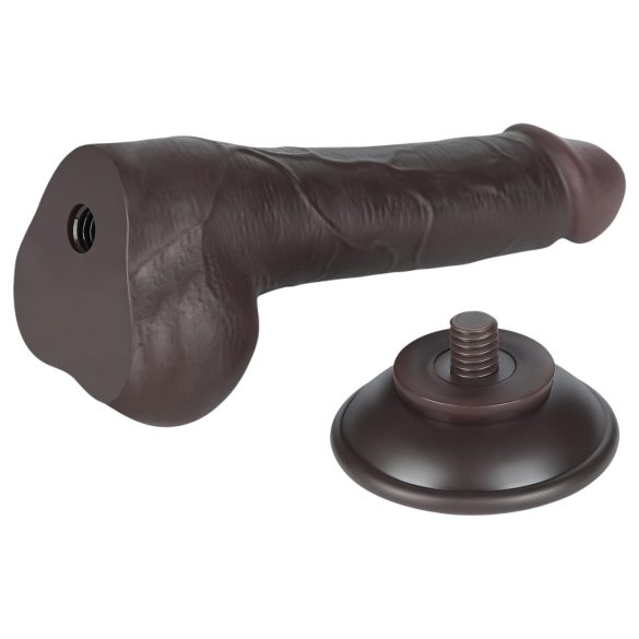 Lovetoy - dildo cu testicule cu două straturi - 19,5 cm - maro