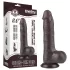 Lovetoy - dildo realist cu testicule - două straturi - 20cm - maro