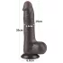 Lovetoy - dildo realist cu testicule - două straturi - 20cm - maro