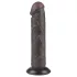 Lovetoy - dildo cu ventuză - dublu strat, piele realistă, 20cm, maro